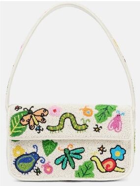 STAUD Tommy Bug Out Beaded Shoulder Bag Purse